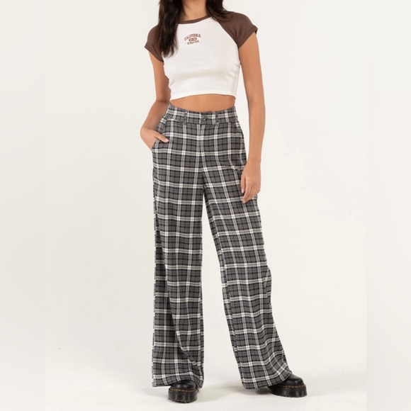 NWT RSQ Wide Leg Plaid Pants - M - Picture 1 of 5